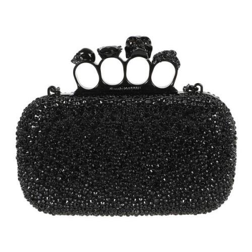 Zwarte Skull Clutch Tas Alexander McQueen , Black , Dames