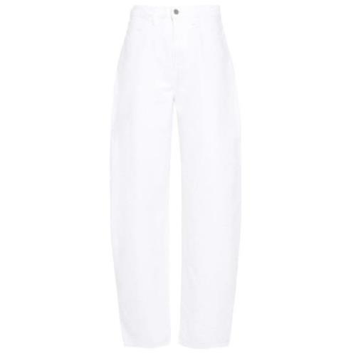 Witte Tapered Denim Jeans Khaite , White , Dames