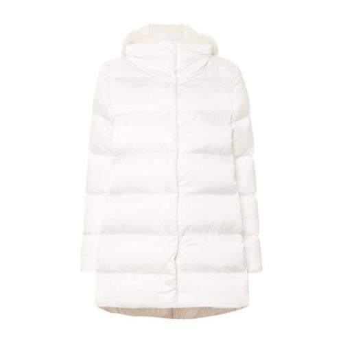 Witte Donsgevulde Faux-Fur Jas Herno , White , Dames