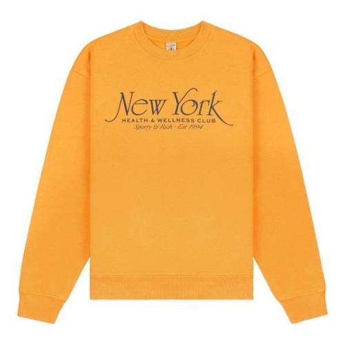 Faded Gold Navy Crewneck Sweatshirt Sporty & Rich , Orange , Dames