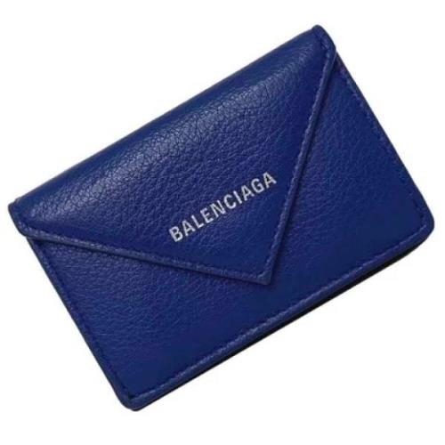 Pre-owned Leather wallets Balenciaga Vintage , Blue , Dames