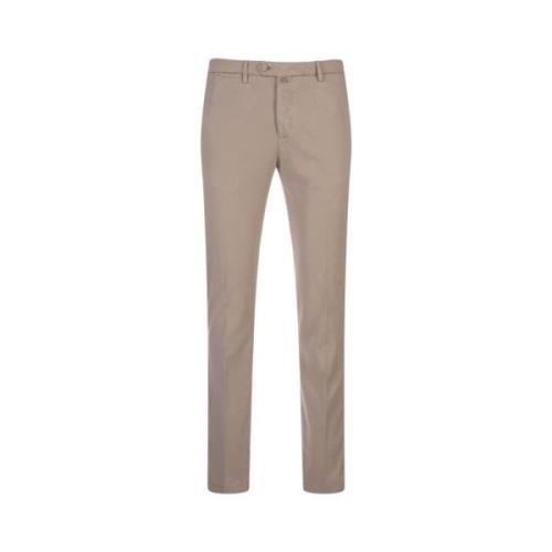 Bruine Tapered Katoenen Broek Kiton , Brown , Heren