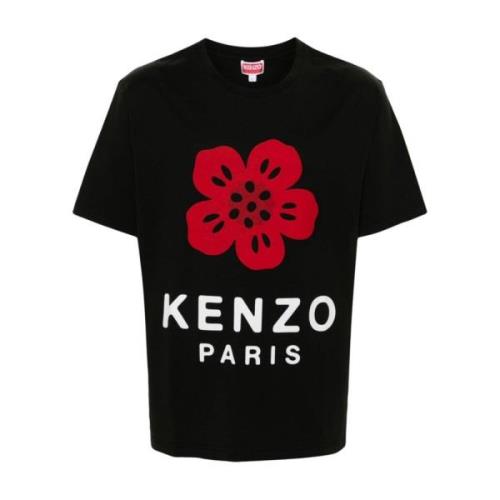 Zwarte Bloem Motief T-shirts Kenzo , Black , Heren