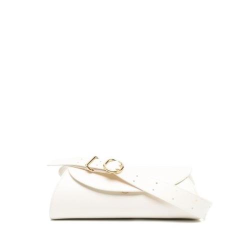 Witte Leren Schoudertas Jil Sander , White , Dames