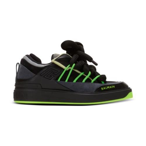 B-Court Puffy Skate trainers in kalfsleer en suède Balmain , Black , H...