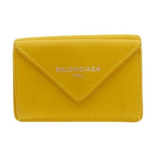 Pre-owned Leather wallets Balenciaga Vintage , Yellow , Dames