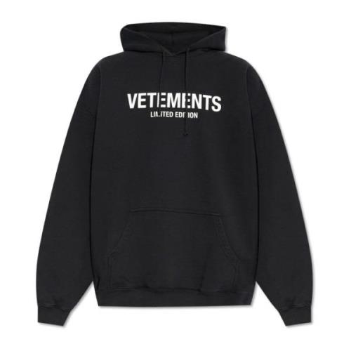 Hoodie Vetements , Black , Heren