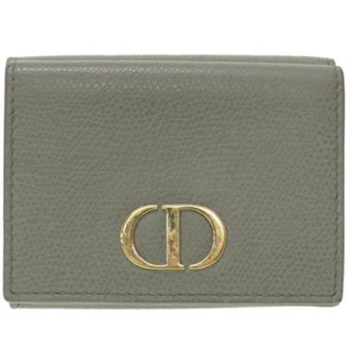 Pre-owned Leather wallets Dior Vintage , Gray , Dames