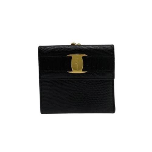 Pre-owned Leather wallets Salvatore Ferragamo Pre-owned , Black , Dame...