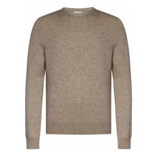 Bruine Cashmere Gebreide Crewneck Sweater Malo , Beige , Heren