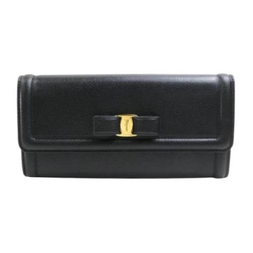 Pre-owned Leather wallets Salvatore Ferragamo Pre-owned , Black , Dame...