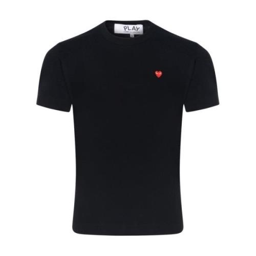 Zwarte Katoenen T-shirt met Klein Hart Comme des Garçons Play , Black ...