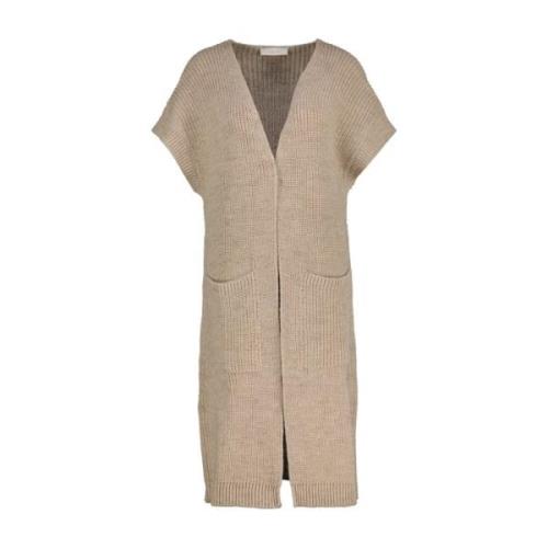 Beige Gebreid Vest Gilet Amélie & Amélie , Beige , Dames