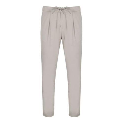 Slim Fit Suede Effect Resort Broek Herno , Beige , Heren