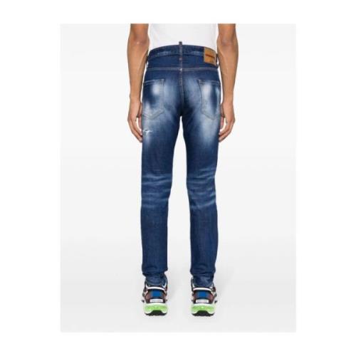 Distressed Slim-Fit Jeans Dsquared2 , Blue , Heren