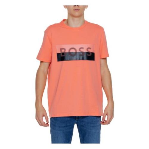 Heren T-shirt Lente/Zomer Collectie Hugo Boss , Pink , Heren