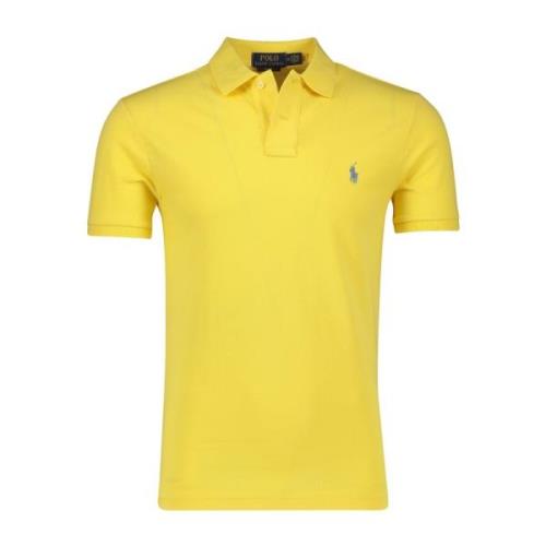 Gele korte mouw slim fit polo Ralph Lauren , Yellow , Heren