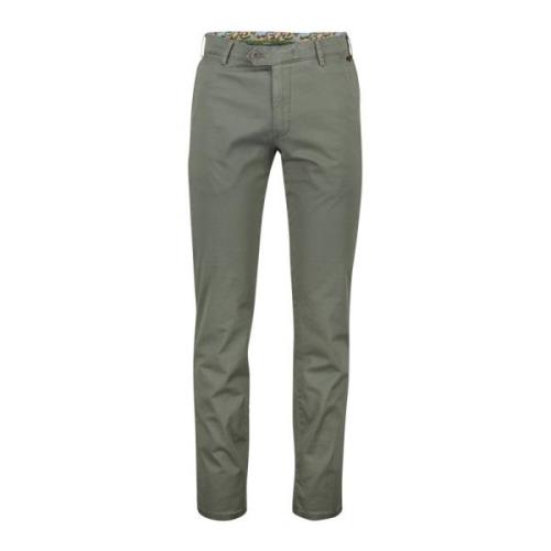 Groene Katoenen Broek NorHeren Fit Meyer , Green , Heren