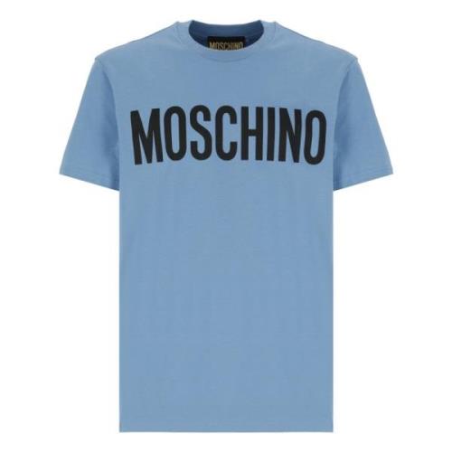 Lichtblauw T-shirt en Polo Moschino , Blue , Heren