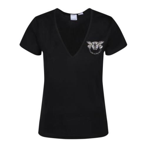 Zwarte T-shirts Polos voor vrouwen Pinko , Black , Dames