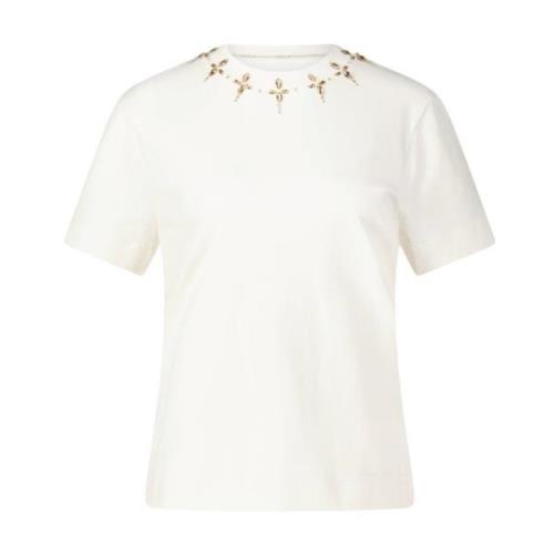 T-shirt met sierlijke details Marc Cain , White , Dames