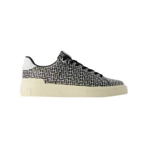 Leather sneakers Balmain , Black , Heren