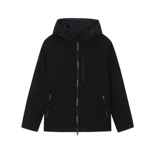 Stretch Hooded Jack met Ritslogo Duvetica , Black , Heren