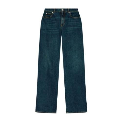 Wijde Pijp Denim Jeans Alexander McQueen , Blue , Dames