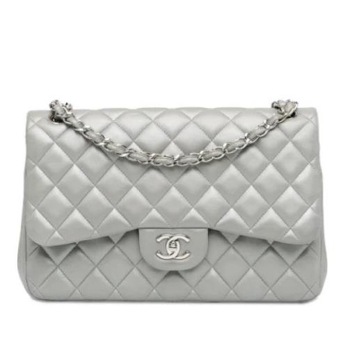 Pre-owned Leather chanel-bags Chanel Vintage , Gray , Dames