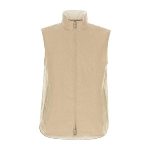 Linnen Gilet in Zandkleur Z Zegna , Beige , Heren