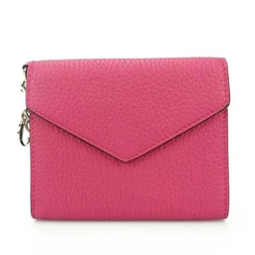 Pre-owned Leather wallets Dior Vintage , Pink , Dames