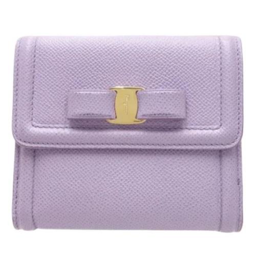 Pre-owned Leather wallets Salvatore Ferragamo Pre-owned , Purple , Dam...