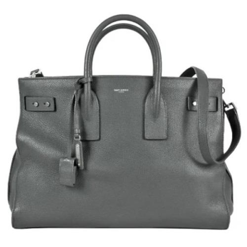 Pre-owned Leather totes Yves Saint Laurent Vintage , Gray , Dames