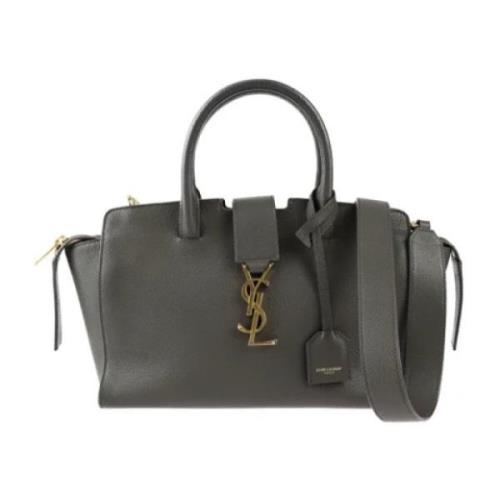 Pre-owned Leather handbags Yves Saint Laurent Vintage , Gray , Dames