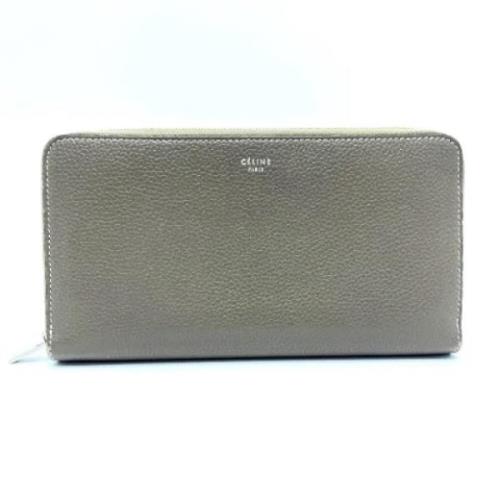 Pre-owned Leather wallets Celine Vintage , Gray , Dames