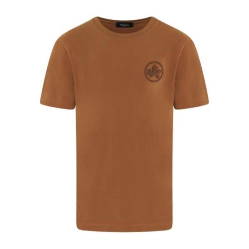 Heren T-shirt Klassieke Pasvorm Dsquared2 , Brown , Heren