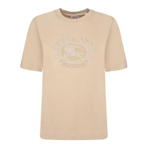 Minimalist Logo T-shirt Burberry , Beige , Dames