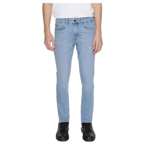 Tapered Jeans Lente/Zomer Collectie Hugo Boss , Blue , Heren