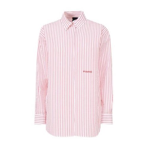 Verticaal Gestreept Klassiek Shirt Wit Rood Pinko , Red , Dames