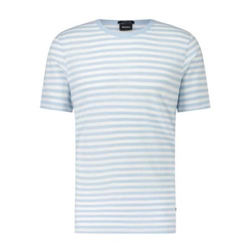 Gestreept Linnen Blend Shirt Hugo Boss , Blue , Heren