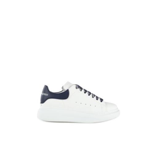 Wit Marineblauw Leren Sneakers Alexander McQueen , White , Dames