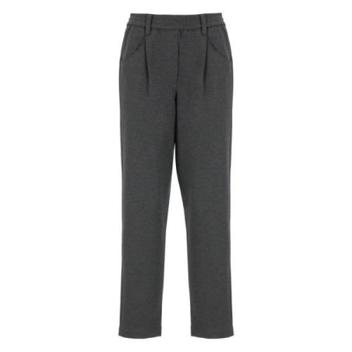 Grijze Katoenmix Elastische Taillebroek Brunello Cucinelli , Gray , Da...