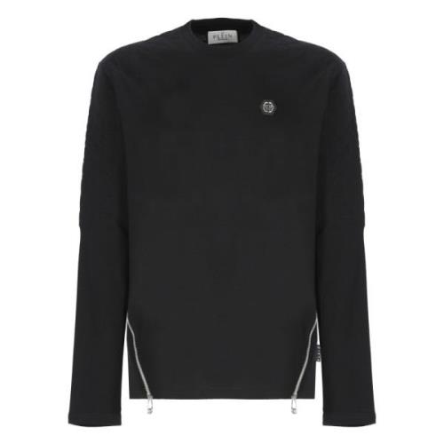 Zwarte Crewneck Sweatshirt met Hexagon Logo Philipp Plein , Black , He...