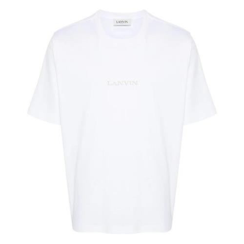 Geborduurd Loop T-Shirt Lanvin , White , Heren