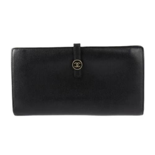 Pre-owned Leather wallets Chanel Vintage , Black , Dames