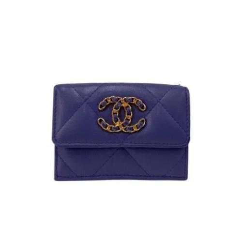 Pre-owned Leather wallets Chanel Vintage , Purple , Dames