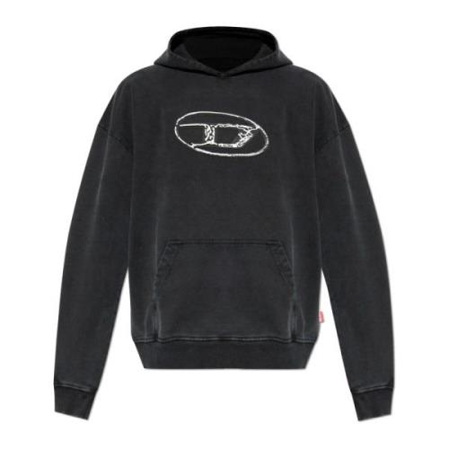 Hoodie S-Boxt-Hood-Q7 Diesel , Black , Heren