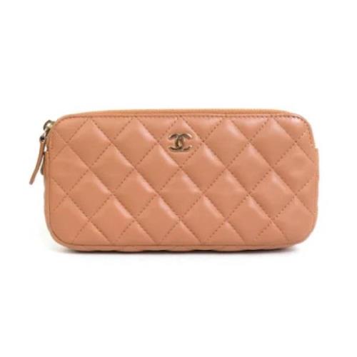 Pre-owned Leather wallets Chanel Vintage , Pink , Dames