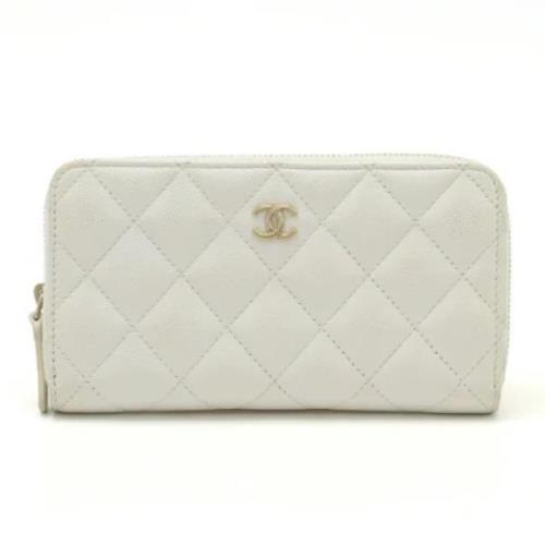 Pre-owned Leather wallets Chanel Vintage , White , Dames