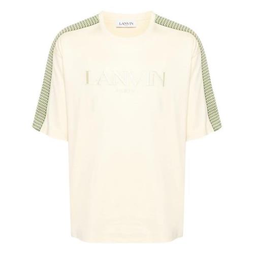 Geborduurd Side Curb T-Shirt Lanvin , Beige , Heren